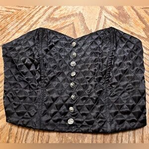 Current Mood Black Quilted Crop Top